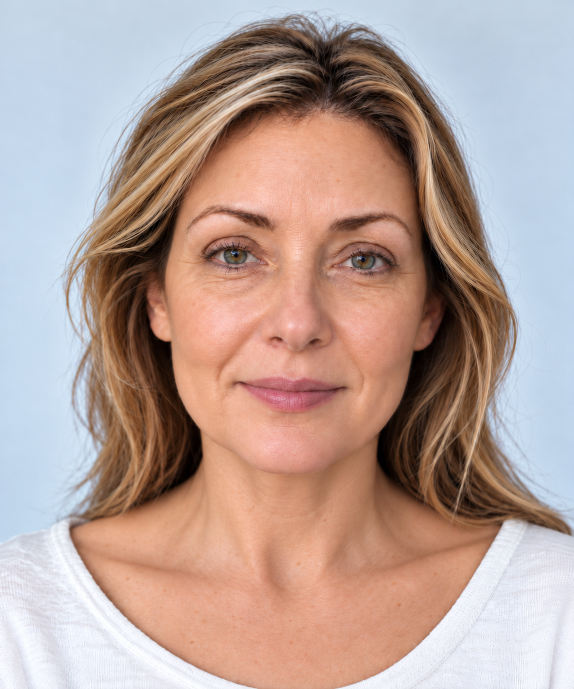 Skin with foundation blended evenly